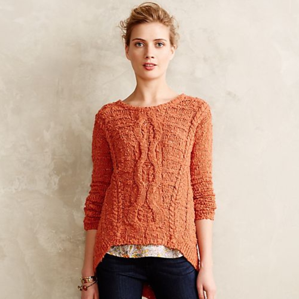 Anthropologie Crossed cable Pullover